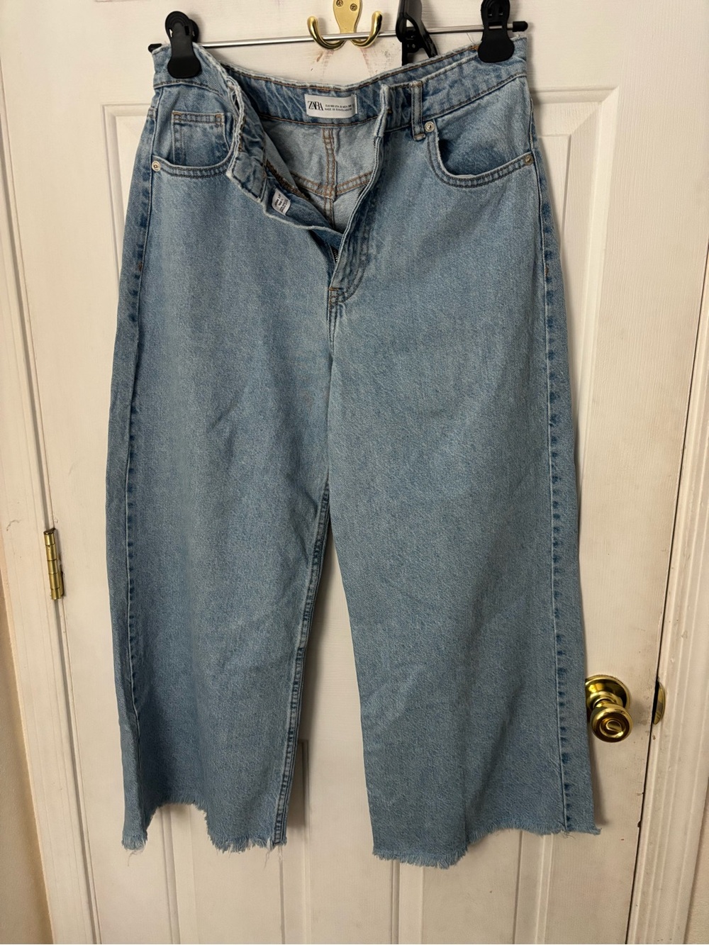 Zara Light Wash High-Waist Wide-Leg Jeans